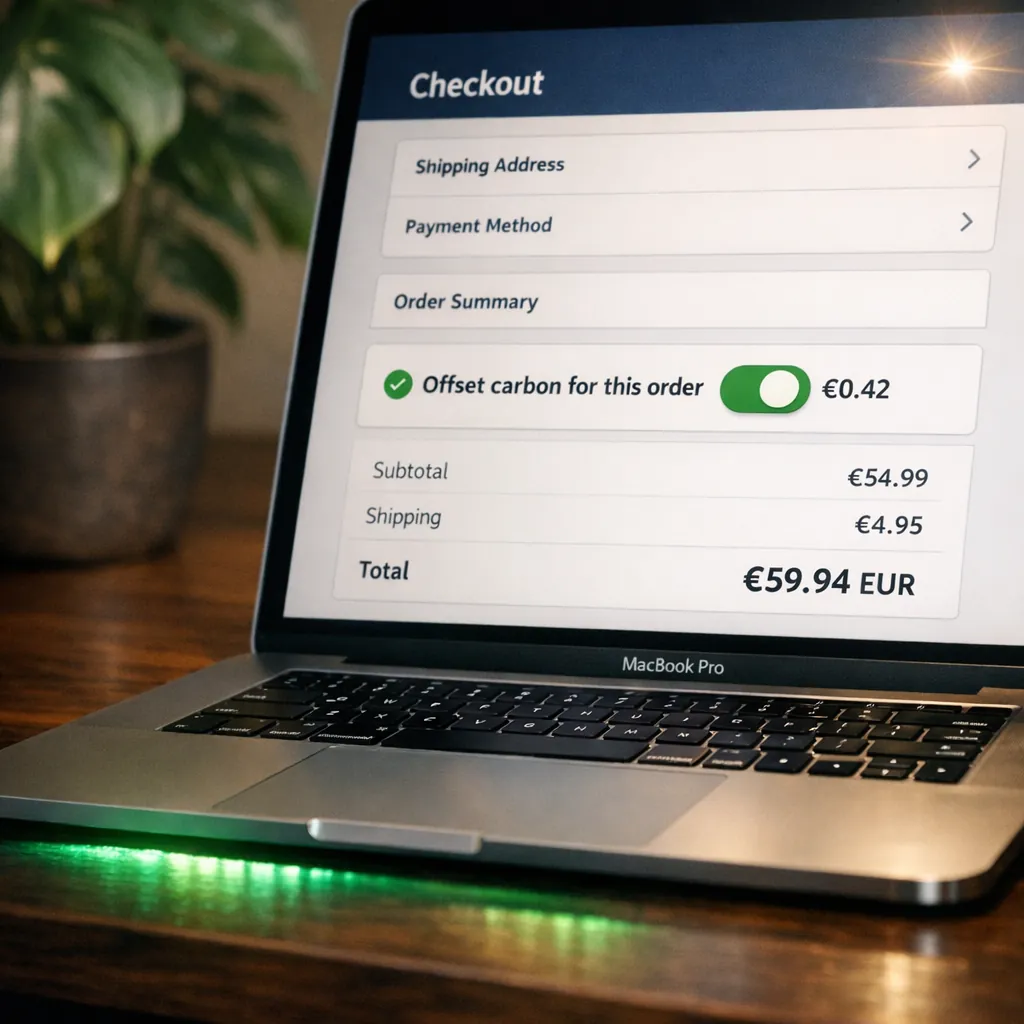E-commerce checkout with offset widget