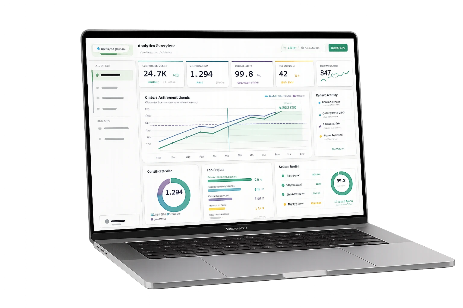Atmosverde reporting dashboard on MacBook Pro