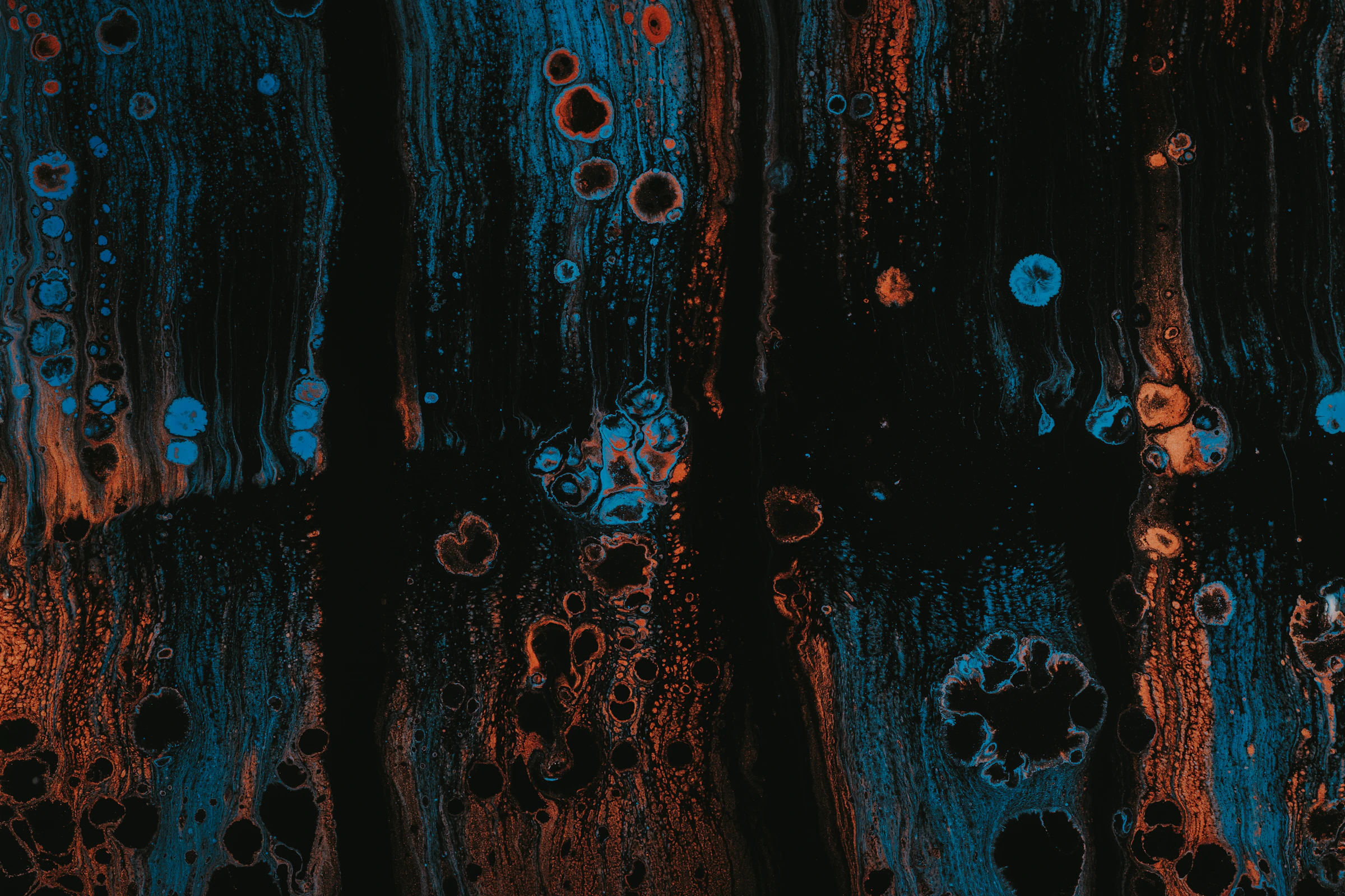 Abstract blue and black painting