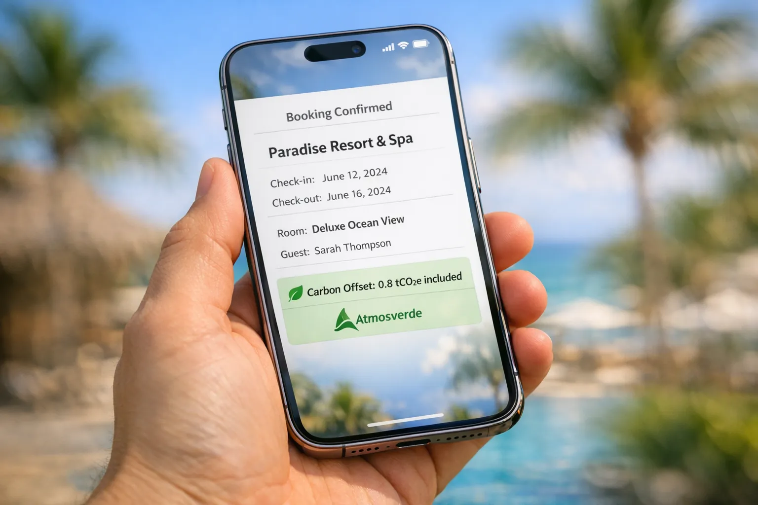 Booking confirmation with carbon offset